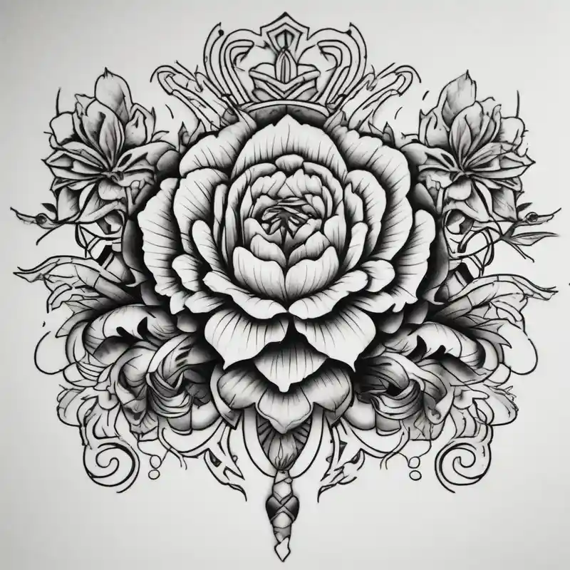 blackwork style We the People Tattoo Ideas in 2025 about Chicano and flowers