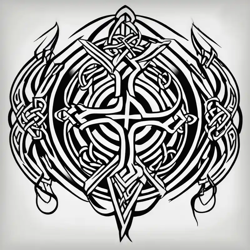 old school style Black Lotus Tattoo Designs in 2024 about Create a tattoo that expresses the Celtic heritage and Christian faith