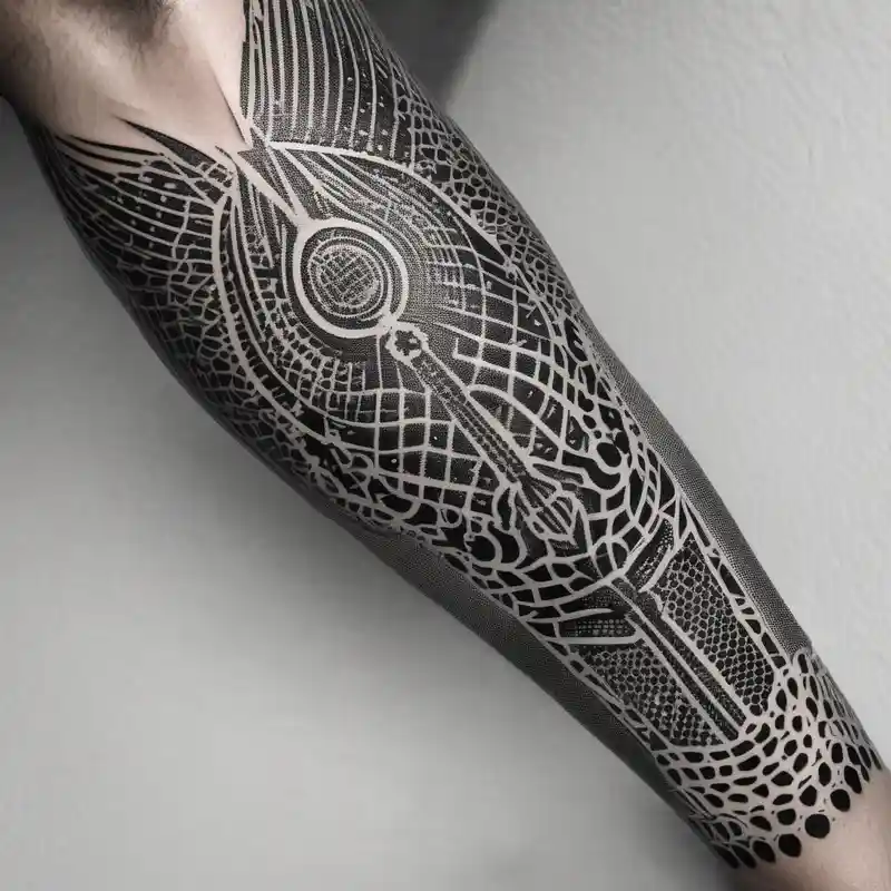 dotwork style Leg Tattoos for Men in 2024 about Leg armor men tattoo christian-for-men and Leg armor men tattoo christian-for-men