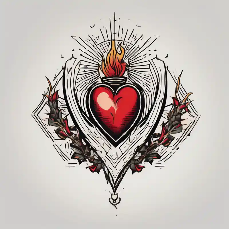 minimalist style 2025年の神聖なアートタトゥーのアイデア about sacred heart vintage traditional tattoo simple sketch old school bold colors with banner christian christian-for-men and sacred heart vintage traditional tattoo simple sketch old school bold colors with banner christian christian-for-men