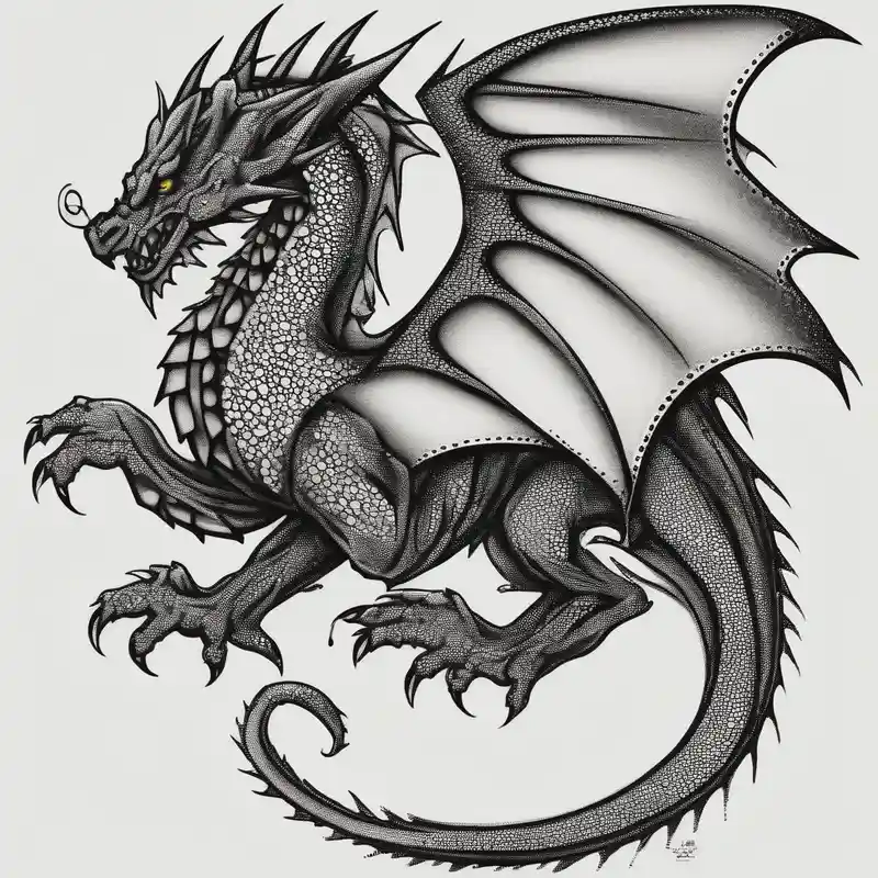 dotwork style Dragon Tattoo Ideas in 2024 about men thigh welsh dragon christian-for-men and men thigh welsh dragon christian-for-men