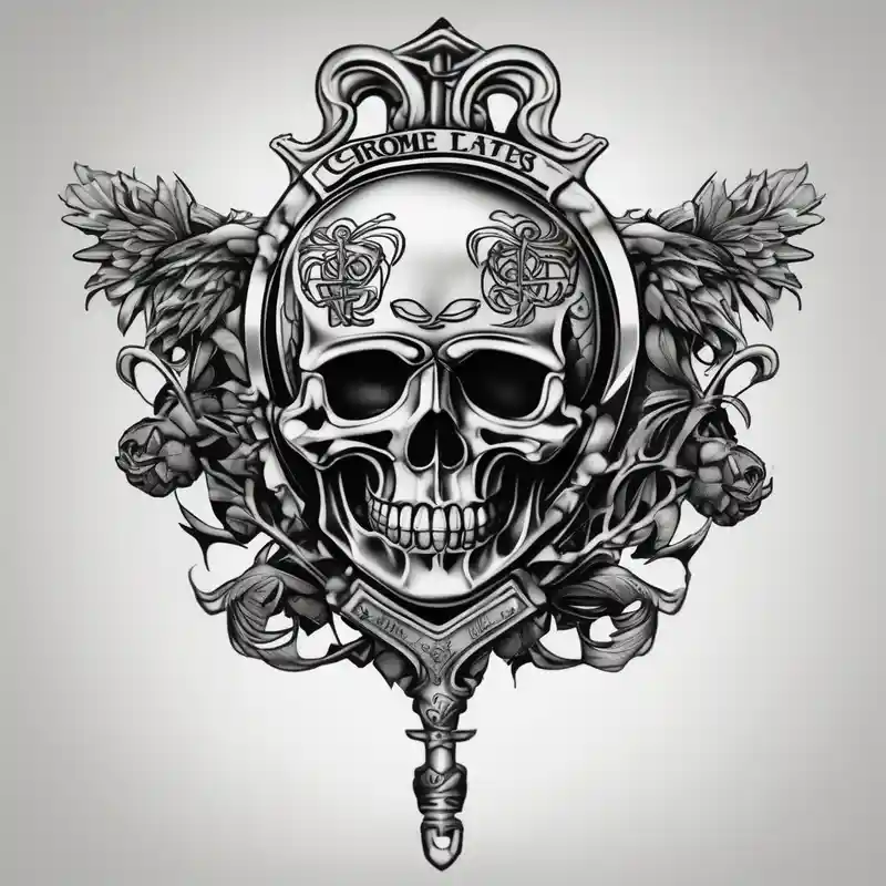 realistic style Chrome Tattoo Ideas in 2025 about Chrome hearts logo and Chrome hearts logo