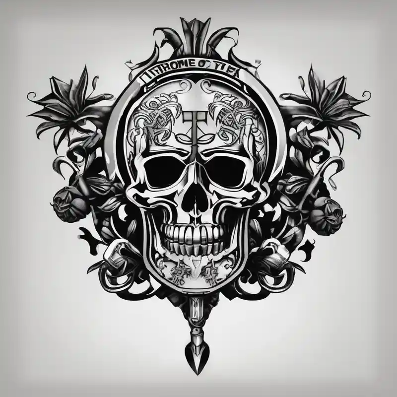 blackwork style Chrome Tattoo Ideas in 2025 about Chrome hearts logo mixed with Australian export chrome brand spray paint can and Chrome hearts logo mixed with Australian export chrome brand spray paint can