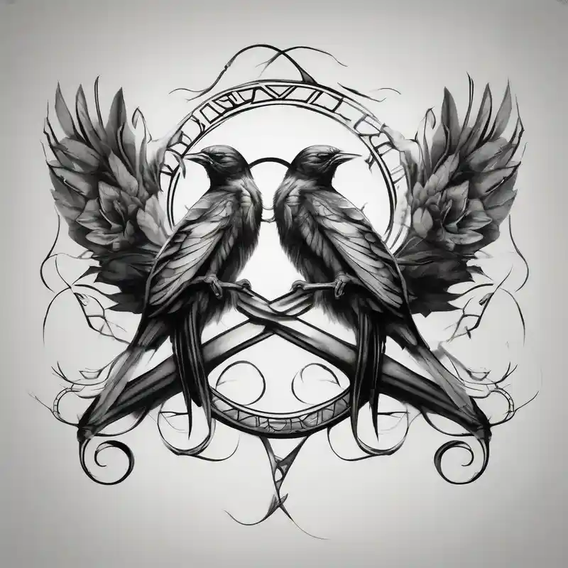 black and white style St. Michael Angel Tattoo Ideas in 2025 about two birds sitting and stars and infinity theme couples tattoo couple-for-couples