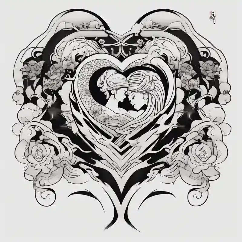 japanese style Diseños de tatuajes en la oreja Ideas de tatuajes para hombres en 2025 & Generar gratis about heart couple 21.06.23 couple-for-couples and heart couple 21.06.23 couple-for-couples