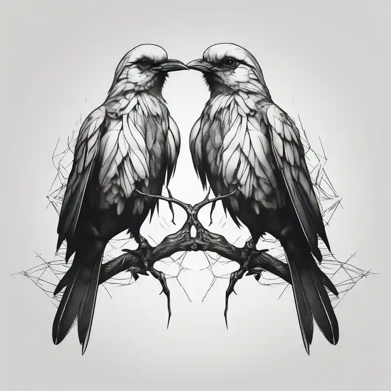 realistic style tattooDescriptions.star-tattoo-designs.title about two birds sitting and stars and infinite theme couples tattoo couple-for-couples