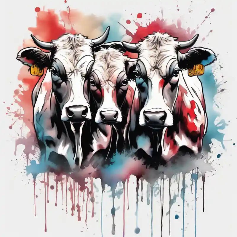 watercolor style Cow Tattoo Ideas in 2025 about COWS IN YARD and COWS IN YARD