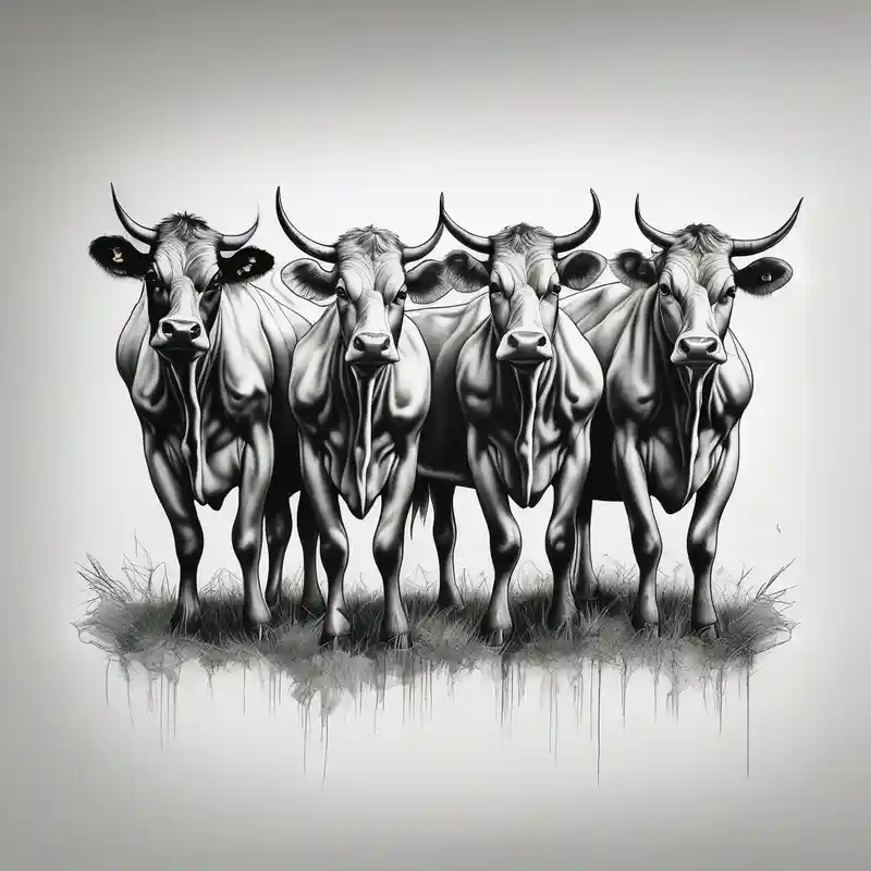 realistic style Cow Tattoo Ideas in 2025 about COWS IN FARM and COWS IN FARM