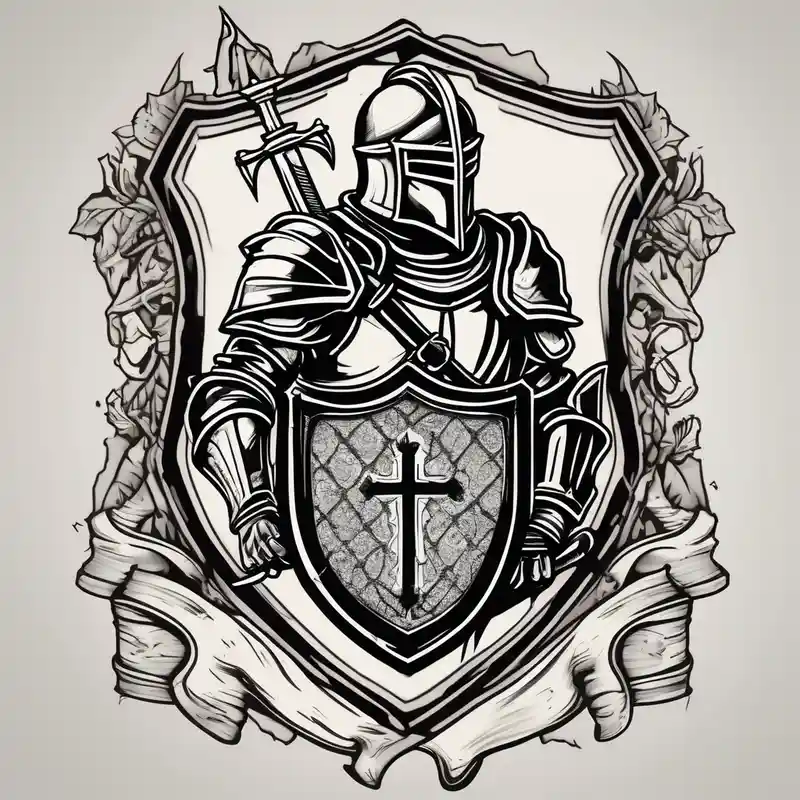 old school style Ideas de tatuajes lindos en 2025 about A knight with a bible on his shield cute-ideas and A knight with a bible on his shield cute-ideas