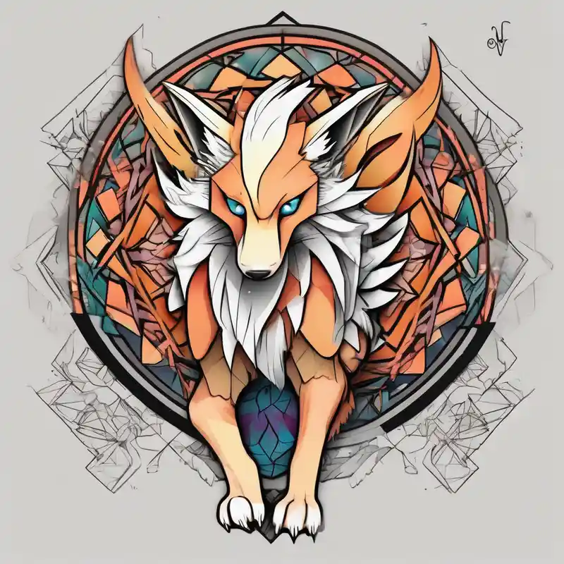 geometric style Ideas de tatuajes lindos en 2025 about ninetails facing us and small and cute