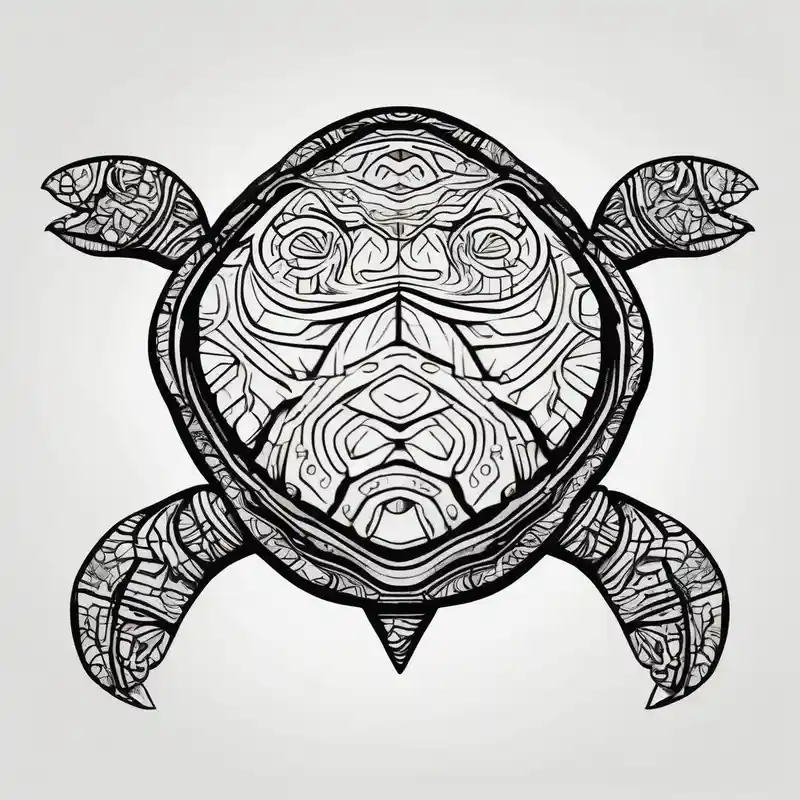 cartoon style Cute Tattoo Ideas in 2025 about psychedelic turtle and from the top