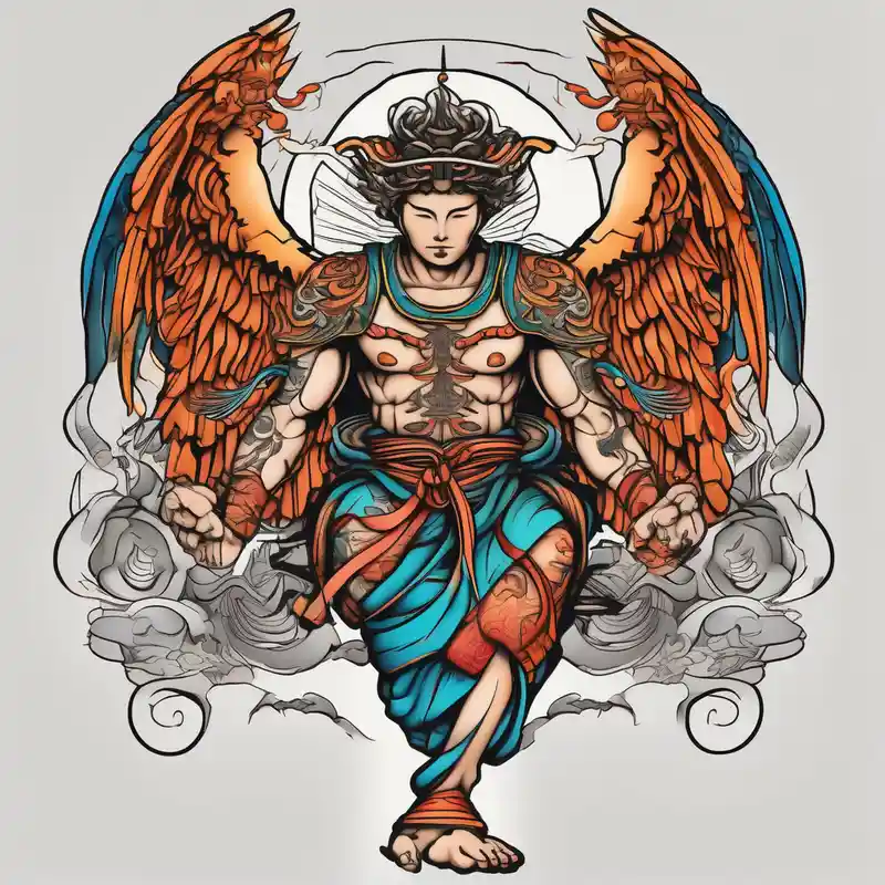 japanese style Tattoo Wrap Tattoo Ideas in 2025 about God hermes kneeling with wings wrapped around him cute-ideas and God hermes kneeling with wings wrapped around him cute-ideas