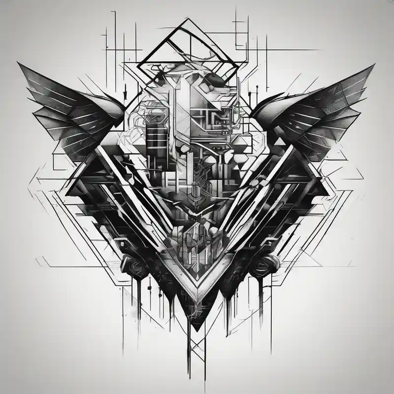 black and white style Cyberpunk Tattoo Ideas in 2025 about cyberpunk 2077 and chest tattoo