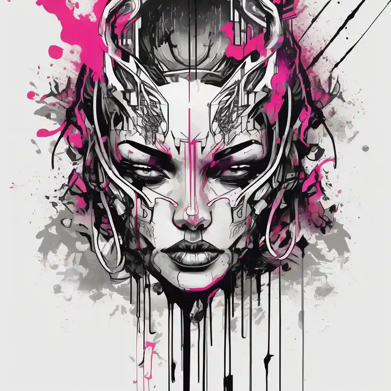 watercolor style Cyberpunk Tattoo Ideas in 2025 about CYBERPUNK and CYBERPUNK