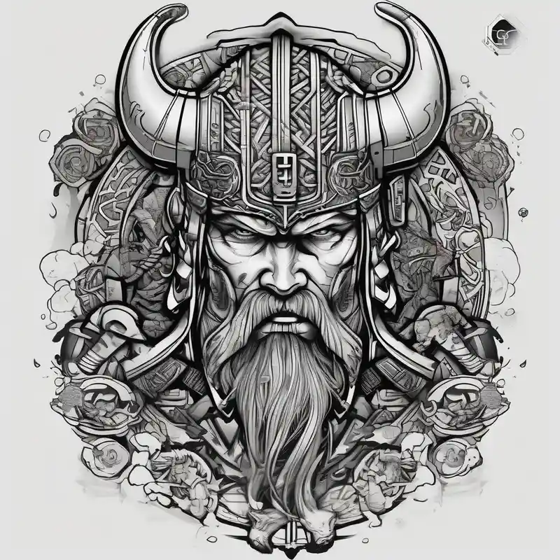 japanese style Viking Tattoo Designs Male with Meaning in 2025 & free generation about viking cyberpunk and viking cyberpunk