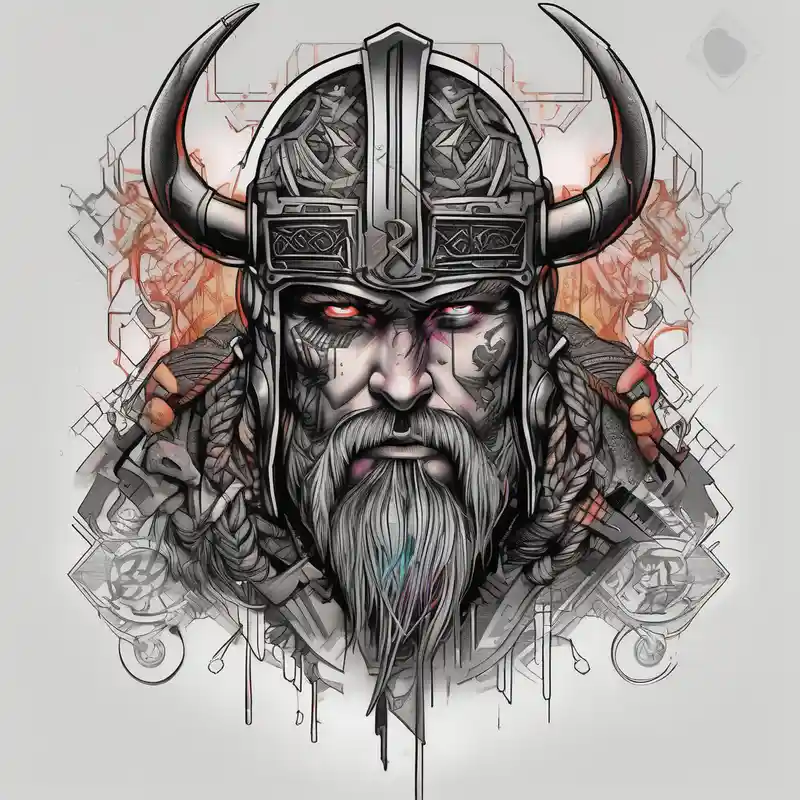 realistic style Viking Tattoo Designs Male with Meaning in 2025 & free generation about viking cyberpunk and viking cyberpunk