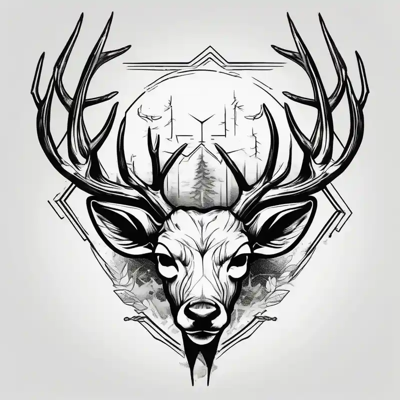 Deer antlers head simple