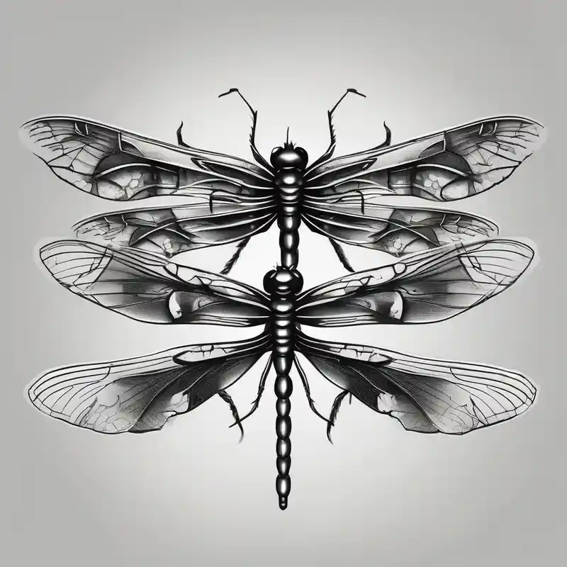 black and white style 2025年の「世界はあなたのもの」タトゥーアイデア about 4 dragonflies flying together dragonfly and 4 dragonflies flying together dragonfly