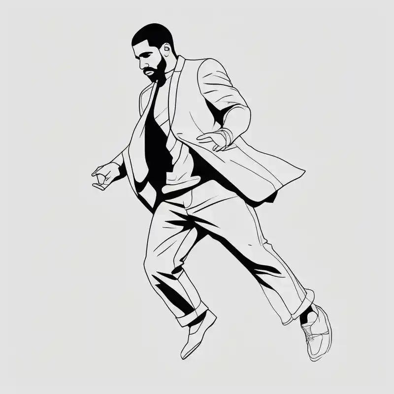 minimalist style Ideas de tatuajes de Drake en 2025 about Drake doing a dance and Drake doing a dance