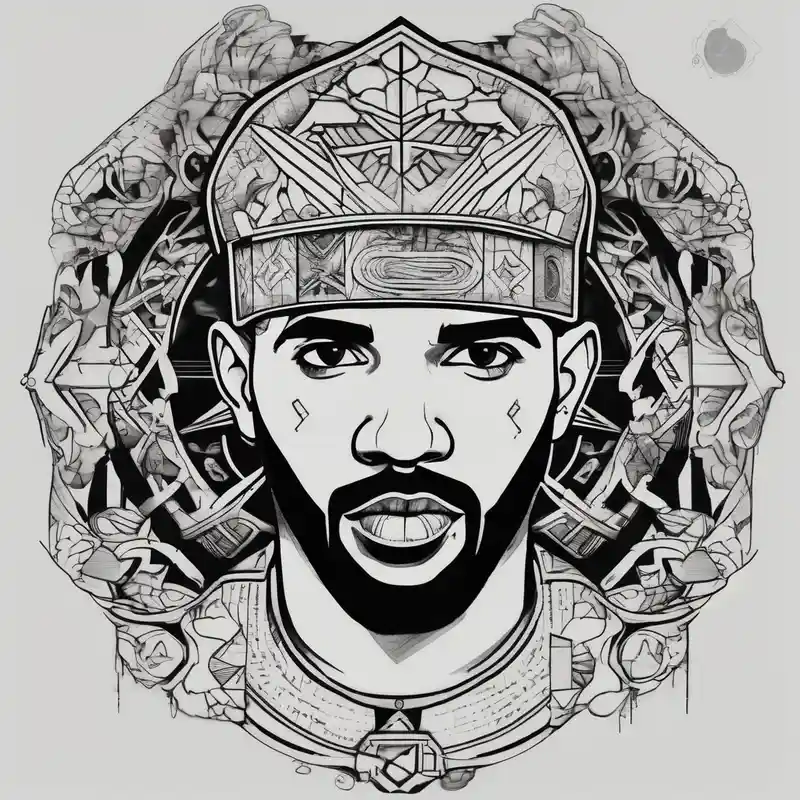 blackwork style Drake Tattoo Ideas in 2025 about rapper drake and rapper drake