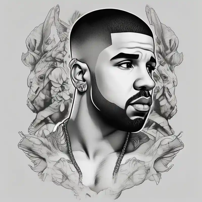 realistic style tattooDescriptions.blackyboy-tattoo-rapper.title about rapper drake and rapper drake