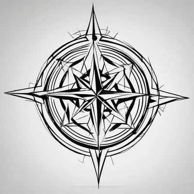 Geometric style Compass Tattoo Designs and Meanings about compass rose with map and compass rose with map