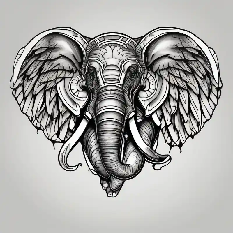 old school style Elephant Tattoo Ideas in 2025 about winged elephant and winged elephant