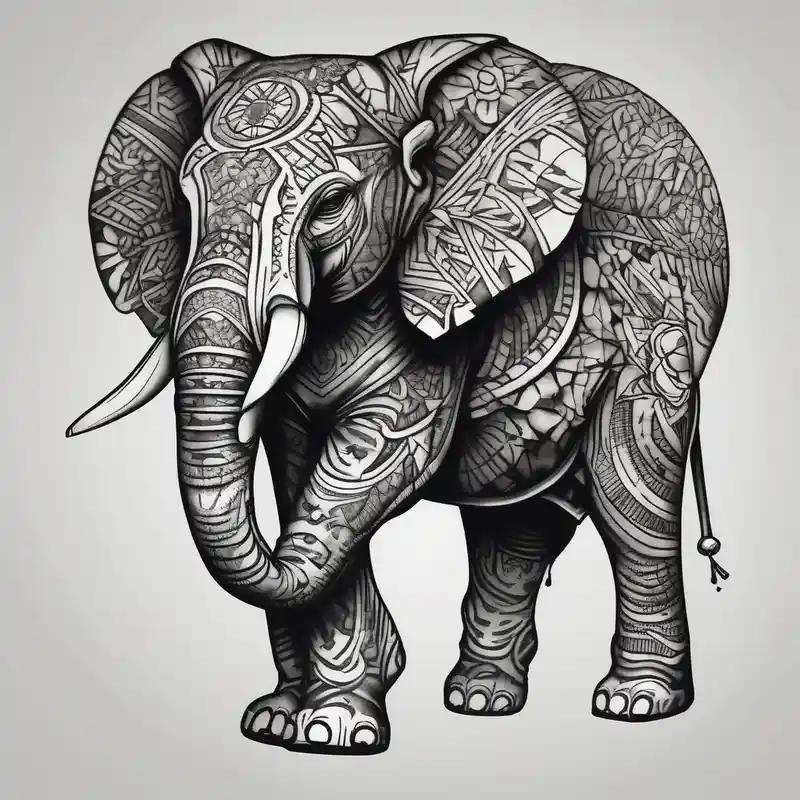 blackwork style 2025年の象のタトゥーアイデア about Majestic Elephant and Majestic Elephant