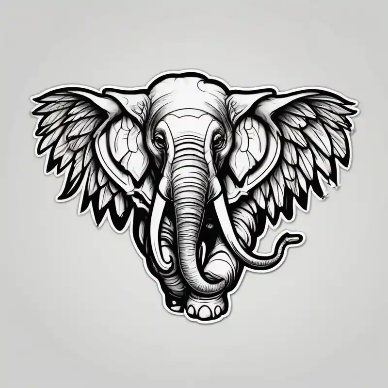 old school style Idées de tatouages d'éléphants en 2025 about cute elephant with wings and cute elephant with wings