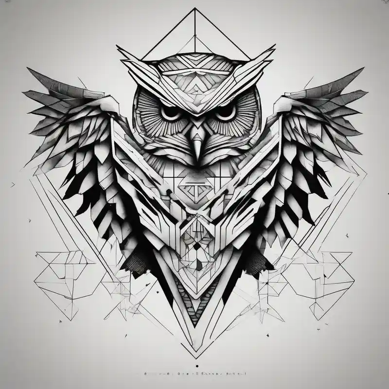 geometric style Guide des Significations et du Symbolisme des Tatouages de Hibou 2025 &Générer gratuitement about owl vs crow vs eagle vs elephant and owl vs crow vs eagle vs elephant