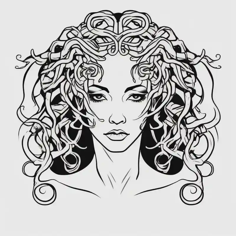 minimalist style Snake Tattoo Ideas and Designs in 2024 about Medusa tattoo with a beautiful face focusing on the eyes. Instead of snake like hair I want octopus like hair. eyelid-eyes and Medusa tattoo with a beautiful face focusing on the eyes. Instead of snake like hair I want octopus like hair. eyelid-eyes