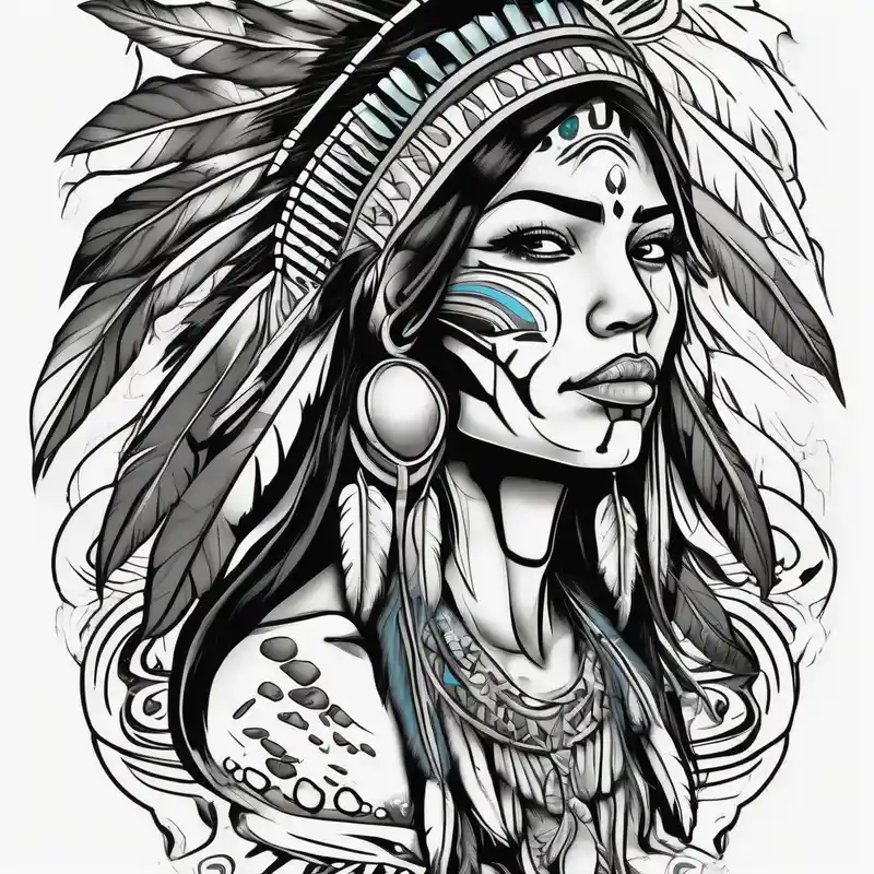 cartoon style See No Evil Hear No Evil Speak No Evil Tattoo Ideas in 2025 about A native American Indian woman by a waterfall she is Aquarius water barrer she has tattoos and her eyes can see right through you eyelid-eyes and A native American Indian woman by a waterfall she is Aquarius water barrer she has tattoos and her eyes can see right through you eyelid-eyes