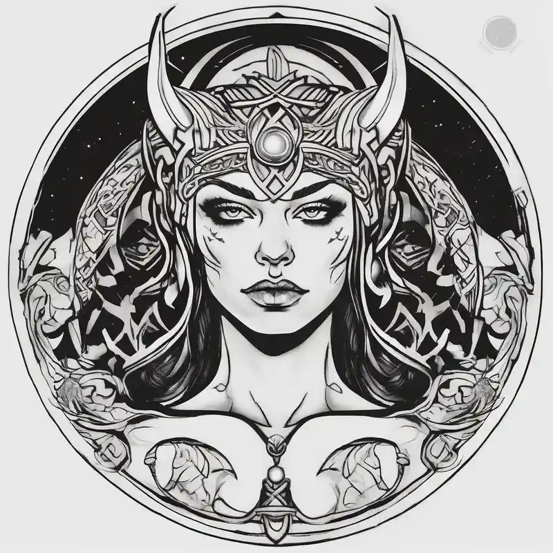 black and white style Viking Tattoo Designs Male with Meaning in 2025 & free generation about Viking and feminine warrior