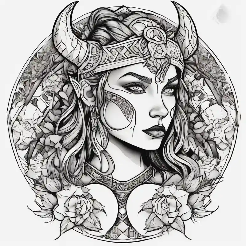 geometric style Viking Tattoo Designs Male with Meaning in 2025 & free generation about Viking and feminine warrior