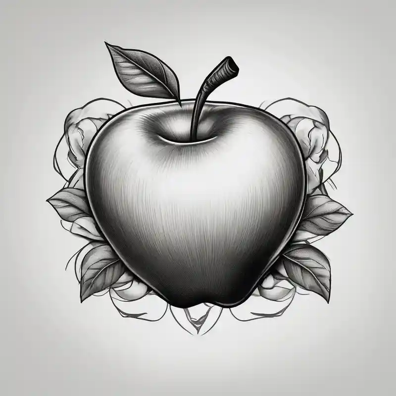 realistic style Idées de tatouages de biceps pour hommes en 2025 about Apple and “Apple of my eye”