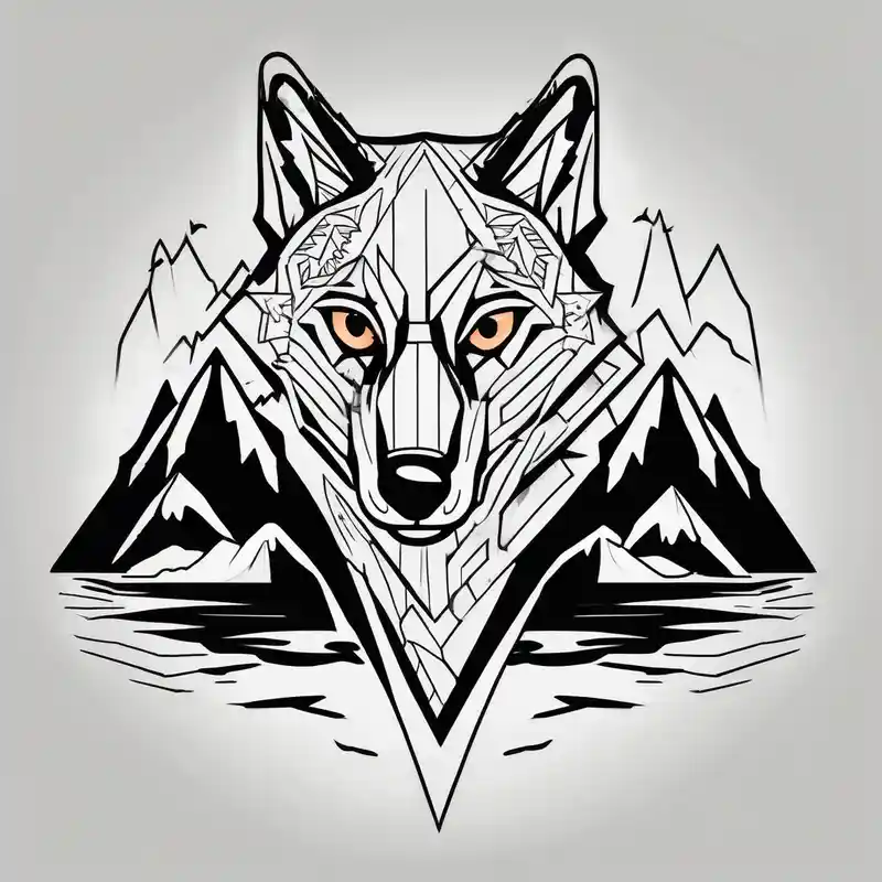 cartoon style Wolf Tattoos Tattoo Ideas in 2024 about Mountains and wolf eyes underneath eyelid-eyes