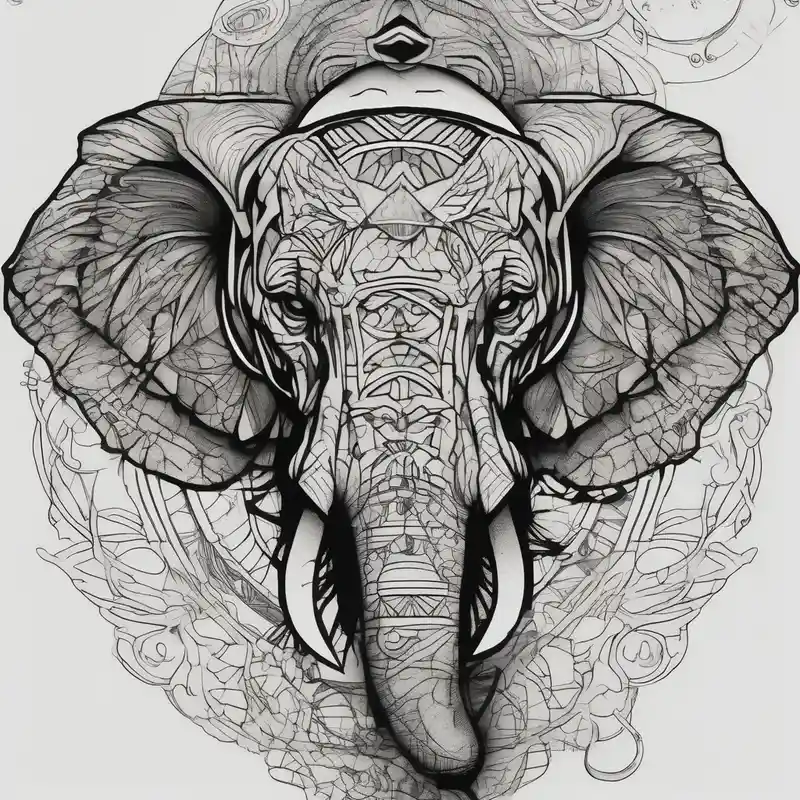 sketch style Elephant Tattoo Ideas in 2025 about A women’s eye with line work surrounding it with makeup and an elephant incorporated around it eyelid-eyes and A women’s eye with line work surrounding it with makeup and an elephant incorporated around it eyelid-eyes