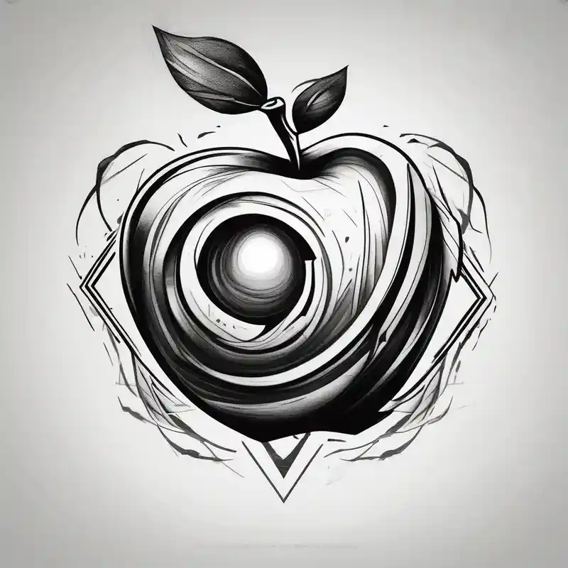 sketch style Idées de tatouages de biceps pour hommes en 2025 about Apple and “Apple of my eye”