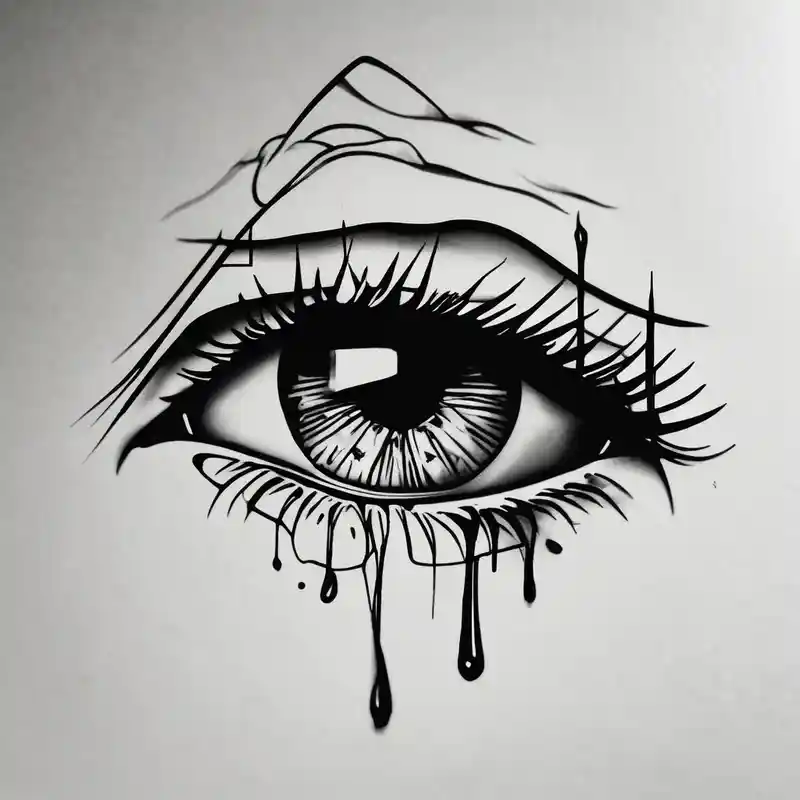 minimalist style tattooDescriptions.aged-tattoos-on-elderly.title about Realistic eye crying tears of tragedy death and betrayal eyelid-eyes and Realistic eye crying tears of tragedy death and betrayal eyelid-eyes