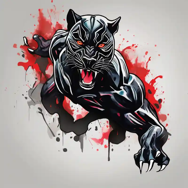 watercolor style Black Lotus Tattoo Designs in 2024 about unique black panther tattoo and dynamic pose