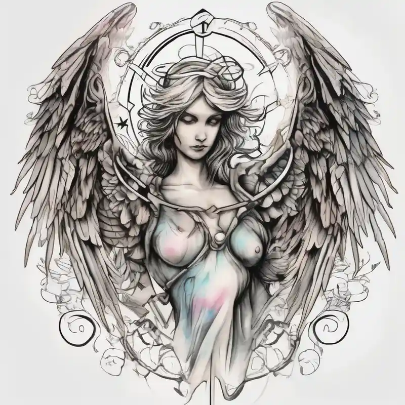 watercolor style Guardian Angel Tattoo Forearm Male Ideas in 2025 & free generation about Guardian angel  Something religious and some women 
eyes too. 2012 wrote 
in Roman numbers eyelid-eyes and Guardian angel  Something religious and some women 
eyes too. 2012 wrote 
in Roman numbers eyelid-eyes