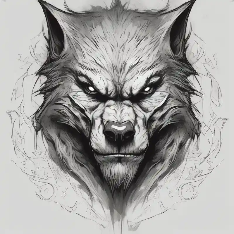 sketch style Wolf Tattoos Tattoo Ideas in 2024 about Werewolf face facing forward with a white and black eye very well detailed 
hand tattoo eyelid-eyes and Werewolf face facing forward with a white and black eye very well detailed 
hand tattoo eyelid-eyes