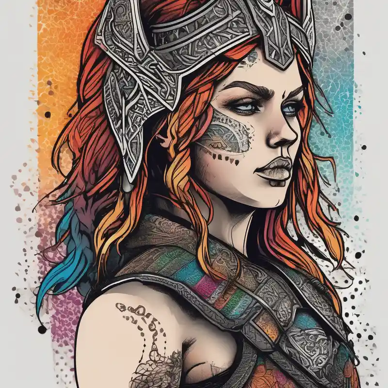 dotwork style Female Tattoo Ideas in 2025 about female viking worrier female-designs and female viking worrier female-designs