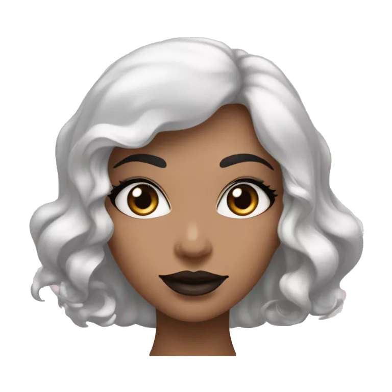 Femme blanche aux yeux noir avec des cheveux noirs de longue taille , une bouche moyenne de couleur rose de lèvres , des yeux de sirène des sourcils noirs