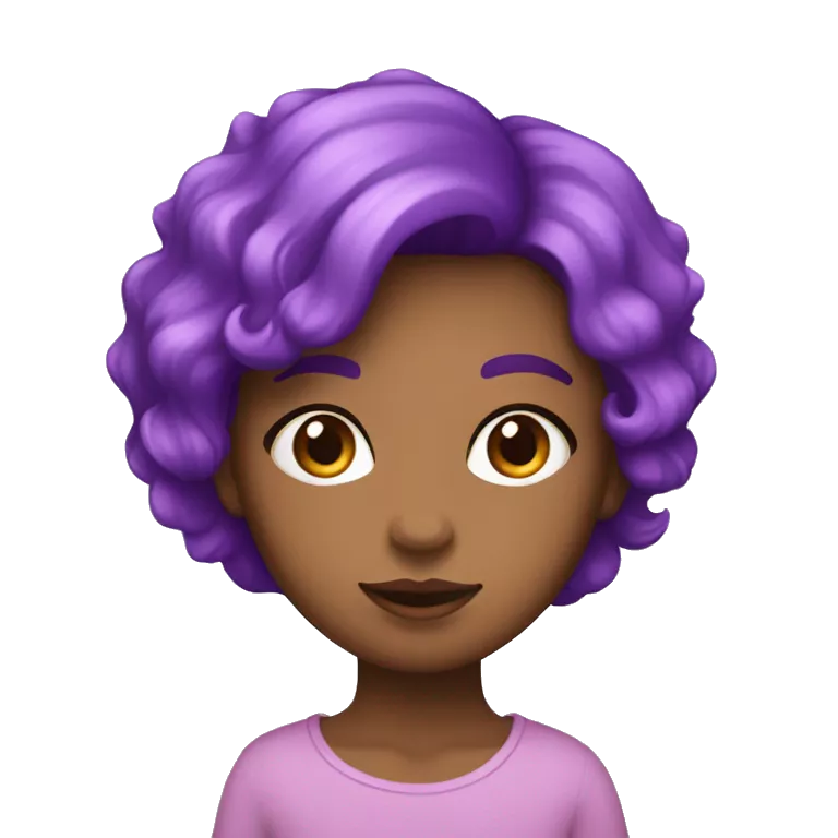 Fille avec des cheveux violet et des mèche rose