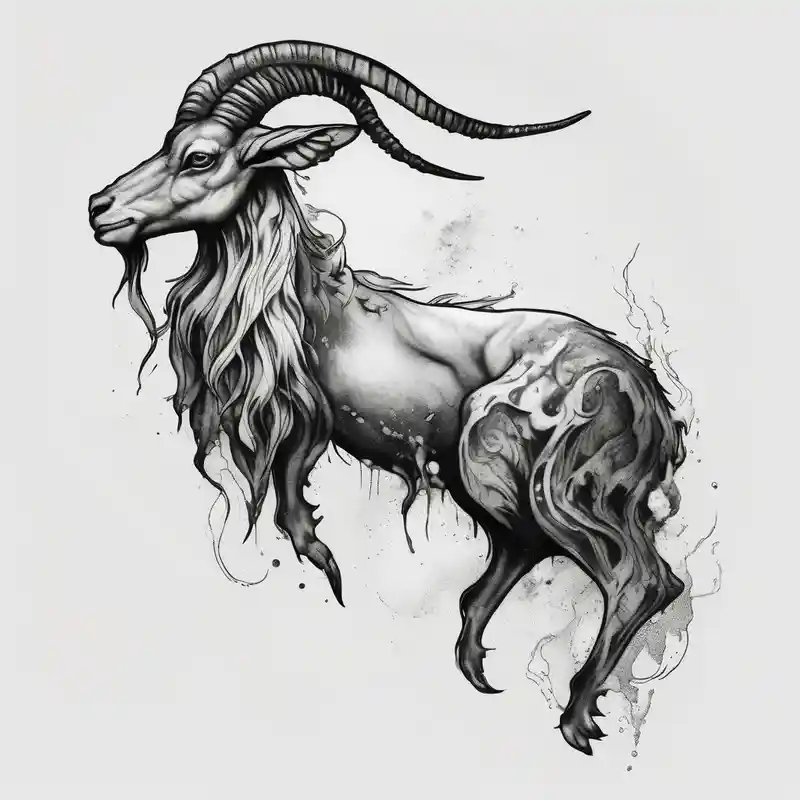 watercolor style Fishing Tattoo Ideas in 2025 about ignorant style capricorn sea goat with fish tail tattoo black and white sketchy fishing and ignorant style capricorn sea goat with fish tail tattoo black and white sketchy fishing