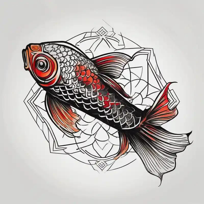 geometric style Koi Fish Tattoo Ideas in 2025 & free generation about japanese koi fish from above fishing and japanese koi fish from above fishing