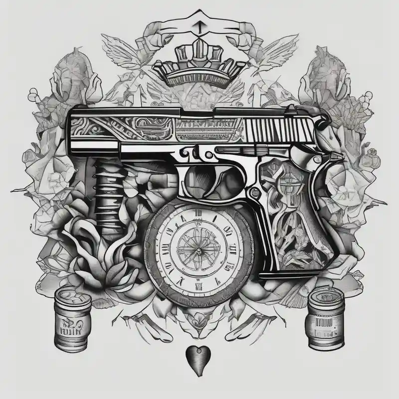 blackwork style Foo Dog Tattoo Ideas in 2025 about Guns and women