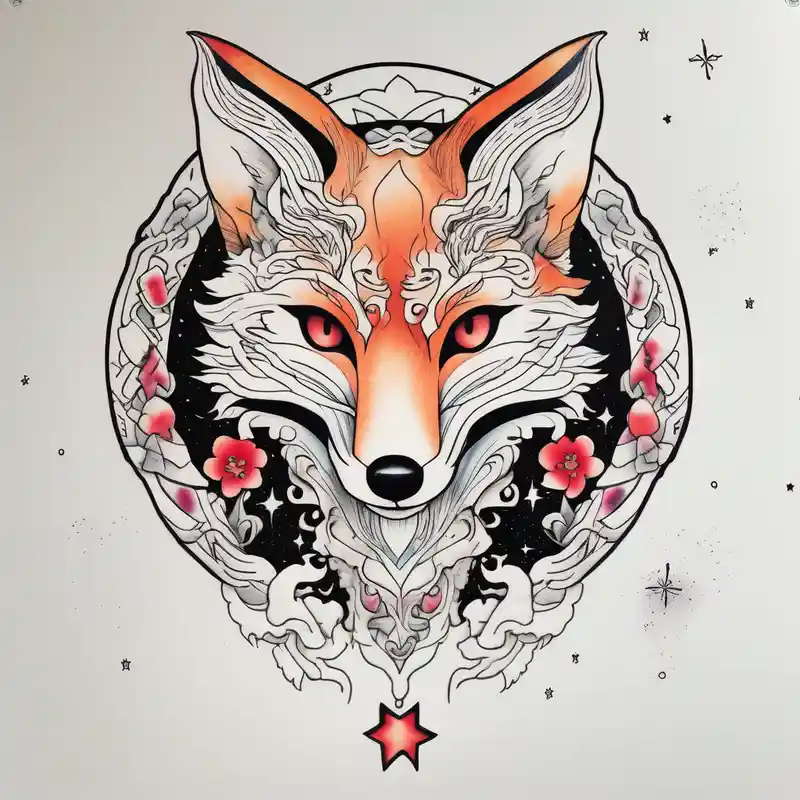 japanese style Star Tattoo Ideas and Designs in 2025 & free generation about vibrant fox and galaxy