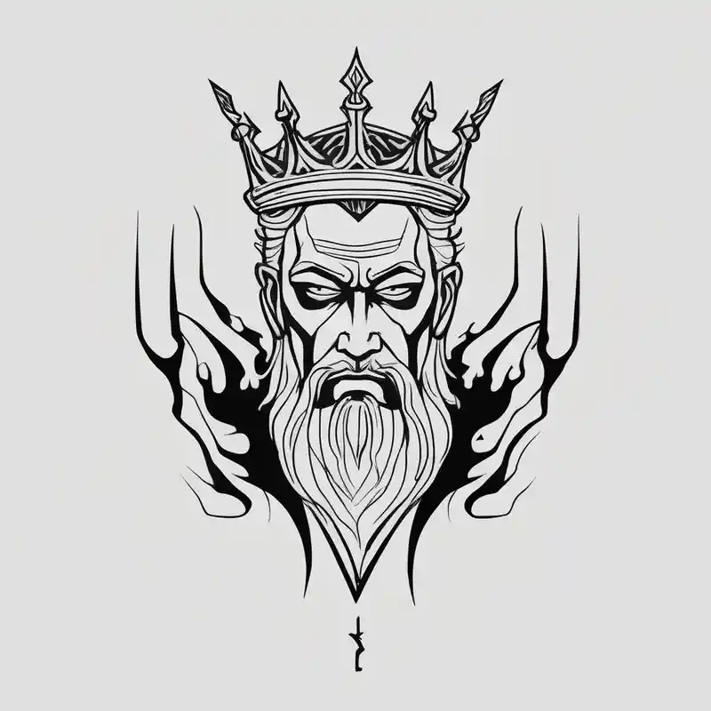 minimalist style Idées de tatouages de corbeau en 2025 about Hades Greek god with crown god-is-greater-than-the-highs-and-lows and Hades Greek god with crown god-is-greater-than-the-highs-and-lows